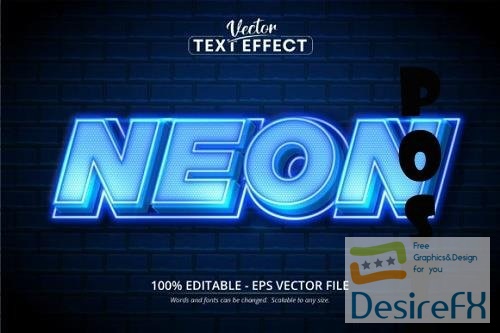 Neon text, Style Editable Text Effect