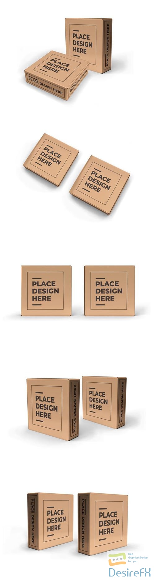 Small square box packaging mockup