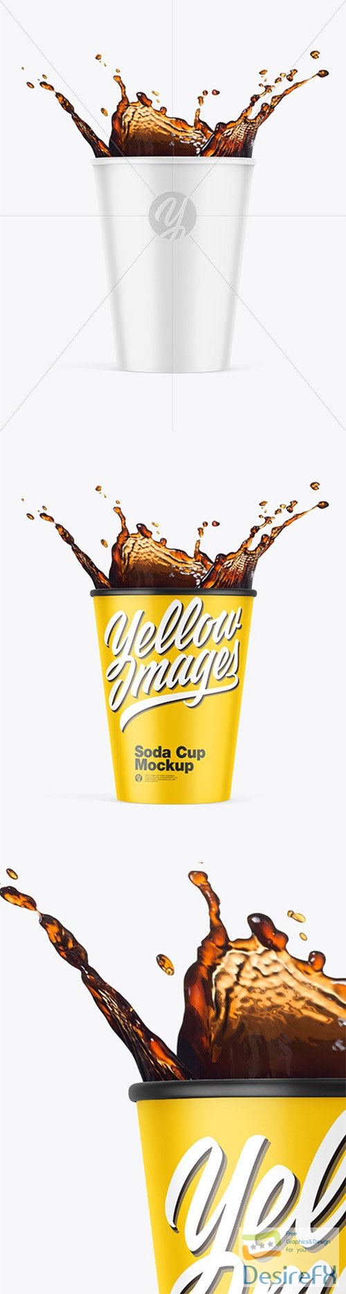 Download Download Matte Soda Cup w/ Splash Mockup 80730 TIF | DesireFX.COM