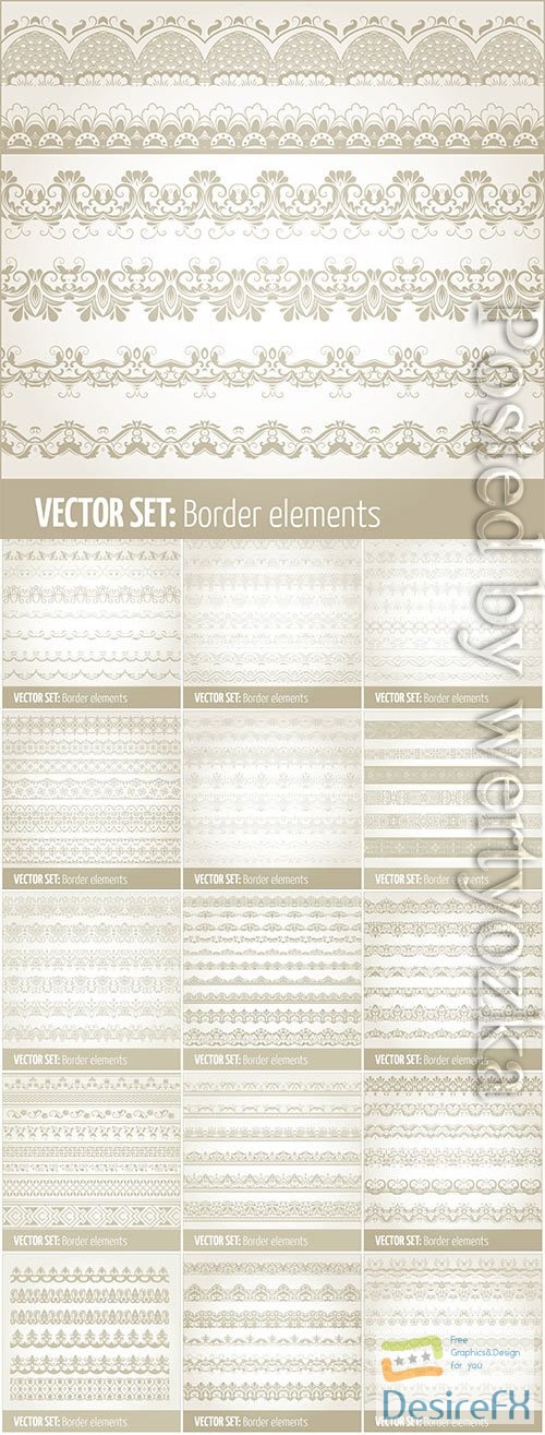 Borders set in vector