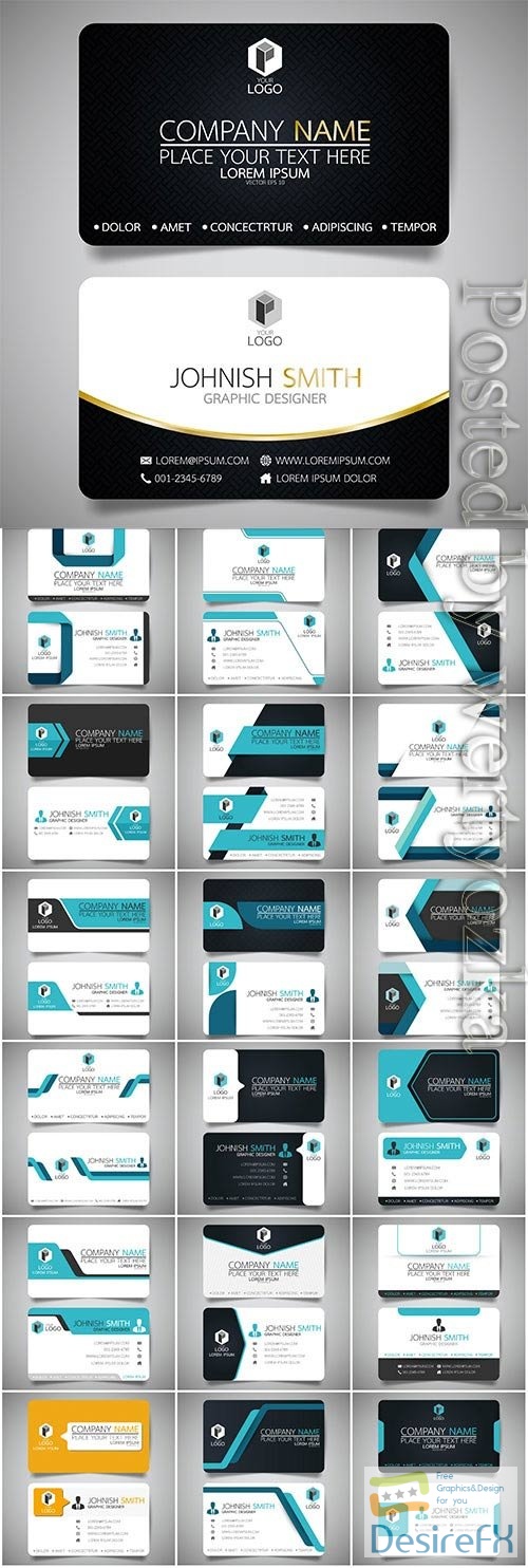 Business cards for business companies in vector