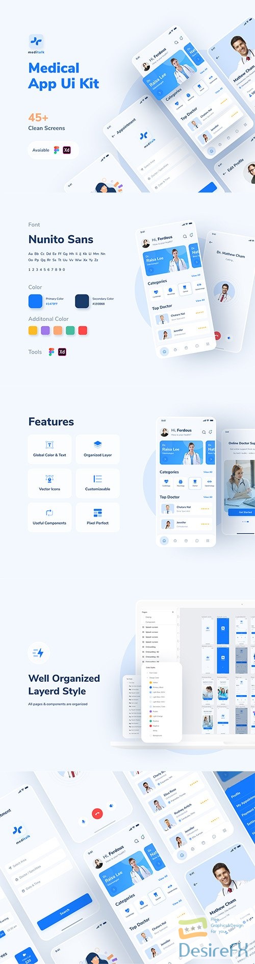 MediTalk-Medical App UI Kit - UI8