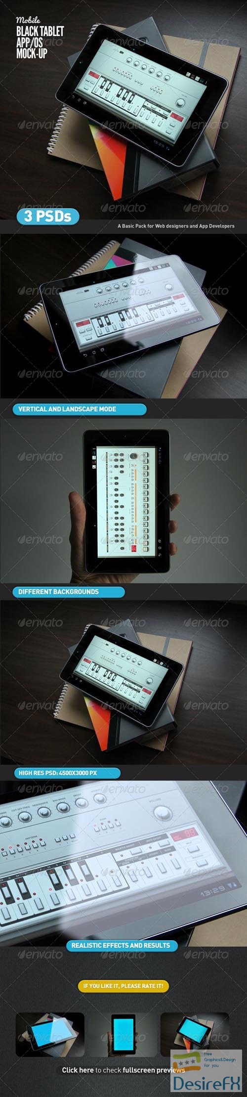 GR - Black Tablet | Android GUI App Mock-Up 4630361