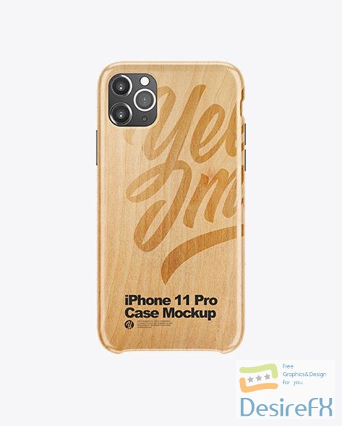 iPhone 11 Pro White Wooden Case Mockup 51667