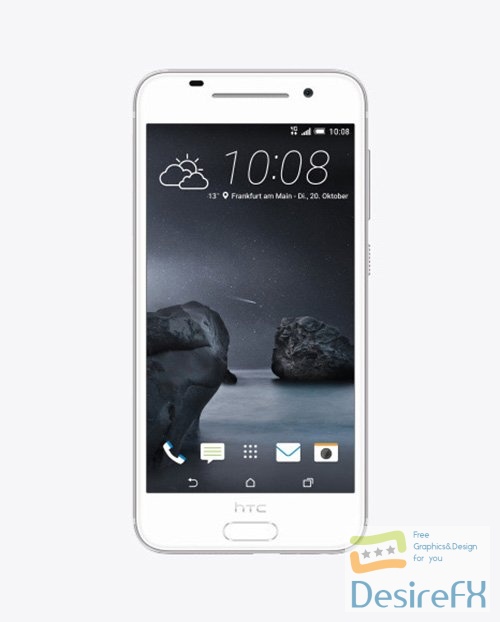 Opal Silver HTC A9 Phone Mockup 50457