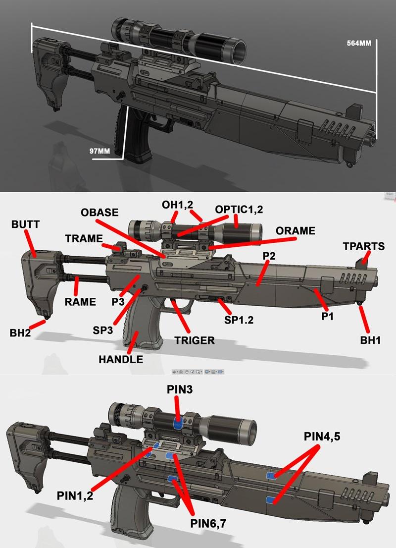 Westar Car Parts Rifle – 3D Print