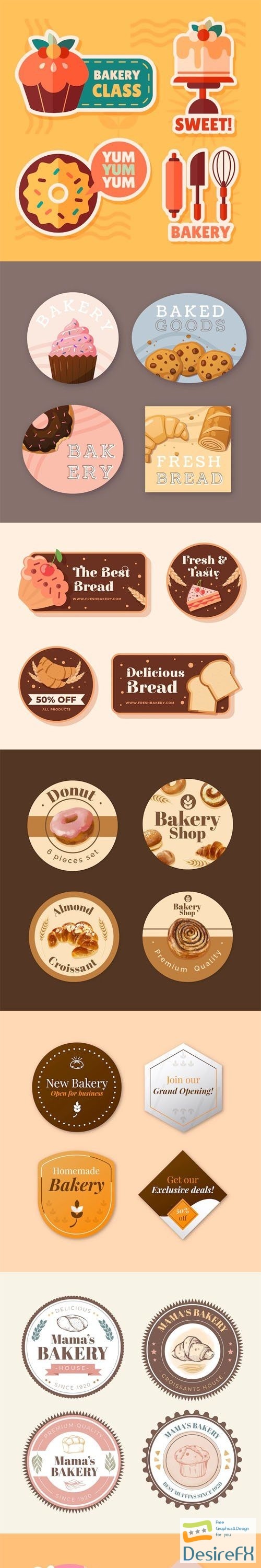 30+ Minimal Bakery Labels Vector Templates