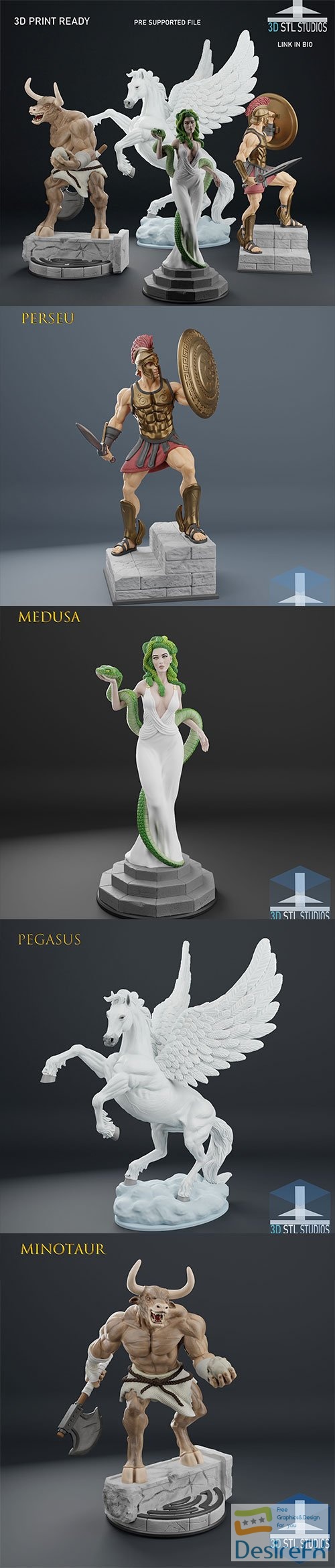 Download Mythological Beings Pack 1 3D Print Model - DesireFX.COM