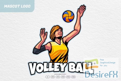 Download Volley Ball Sport Mascot Logo - DesireFX.COM