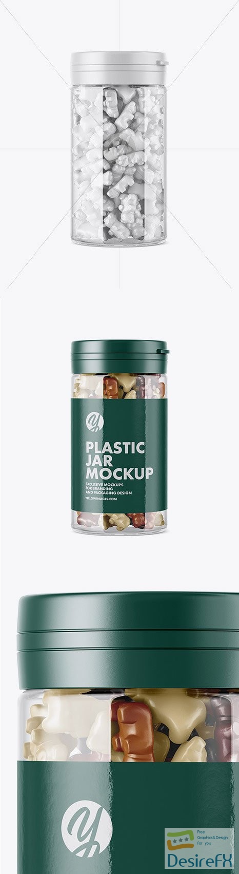 Download Gummy Bears Plastic Jar Mockup 45985 - DesireFX.COM