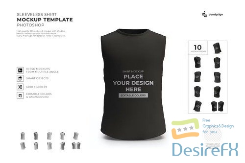 Sleeveless Shirt Mockup Template Set
