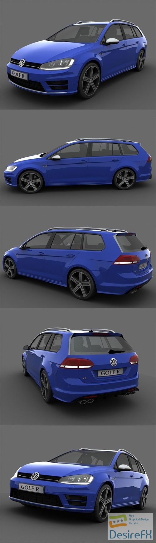 Volkswagen Golf R Variant 2015 3D Model