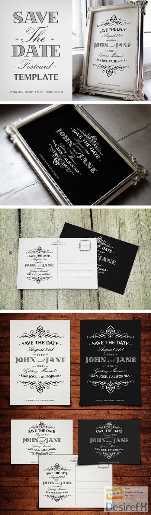 Save The Date - Postcards PSD Template
