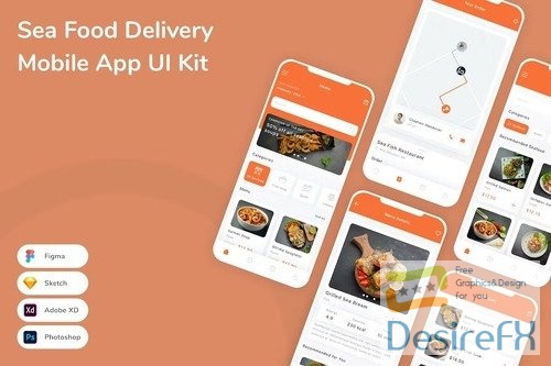 Sea Food Delivery Mobile App UI Kit