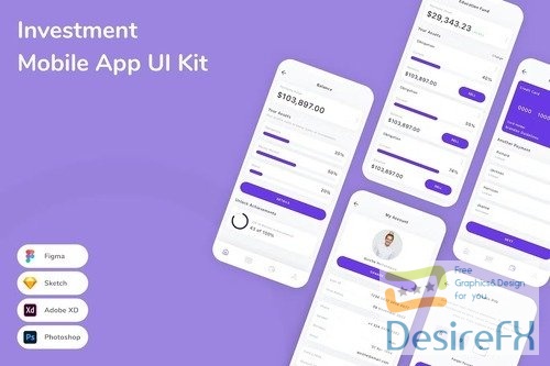 Investment Mobile App UI Kit ZV8TYT6