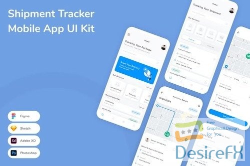Shipment Tracker Mobile App UI Kit 6W2J2RK