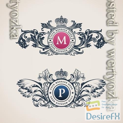 Vector luxury emblem fashion logo design identity for restaurant and boutique