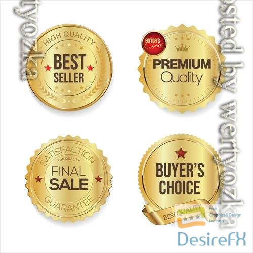 Vector luxury premium golden badges and labels