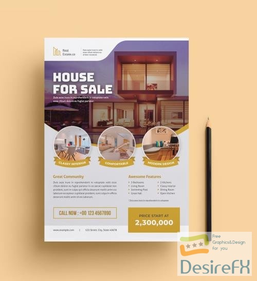 Adobestock - Open House Real Estate Flyer Layout 463689069