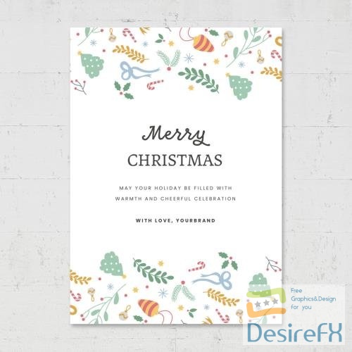 Adobestock - Simple Christmas Greetings Card Flyer 463694529