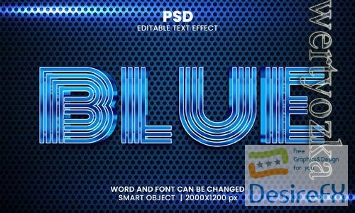 Download PSD Blue 3d Editable Photoshop Text Effect Style With Modern ...