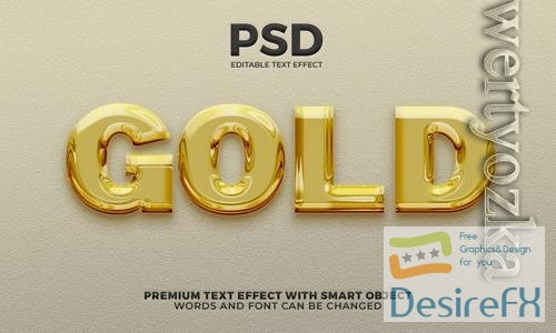 PSD luxury gold liquid 3d editable text effect
