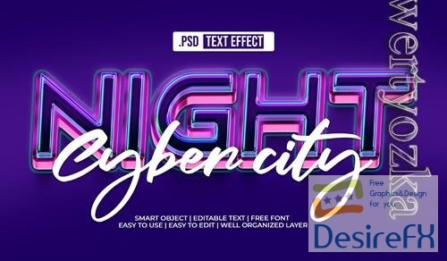 PSD night text style effect