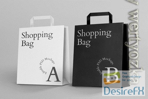 Download PSD paper shopping bag mockup design - DesireFX.COM