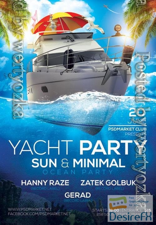 Psd yacht party design templates
