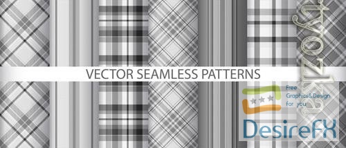 Vector set vector textile seamless fabric texture check tartan background pattern plaid