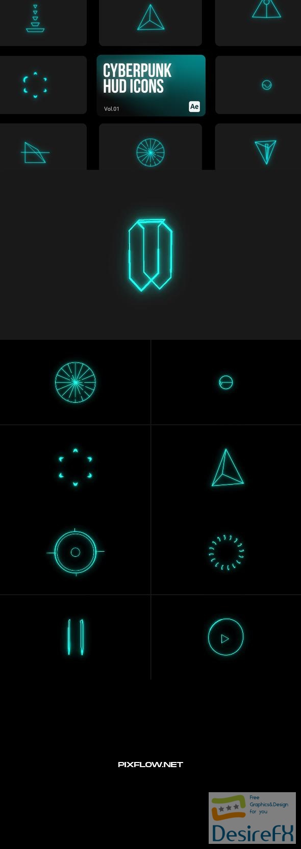 Download VideoHive Cyberpunk HUD Icons 01 for After Effects 43989448 ...