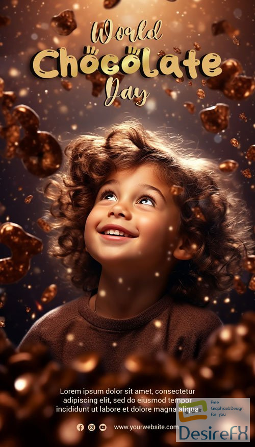 Download World chocolate day poster psd