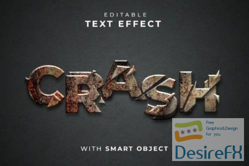 Crash Editable Text Effect Mockup - 17645996