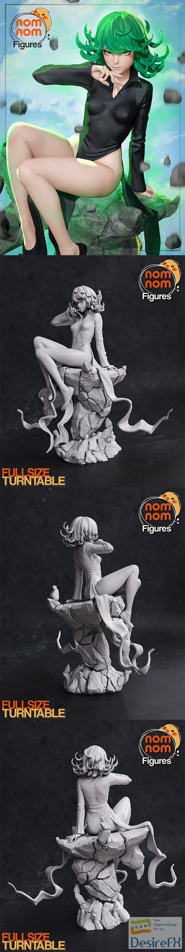 Nomnom Figures – Tatsumaki from One Punch Man – 3D Print