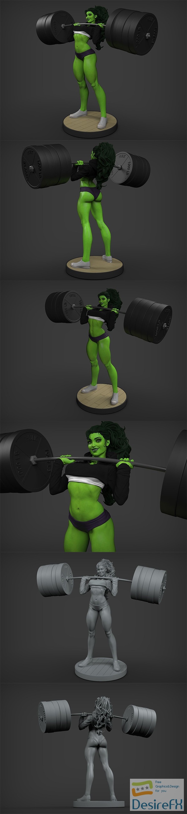 She Hulk Weight Lifting – 3D Print