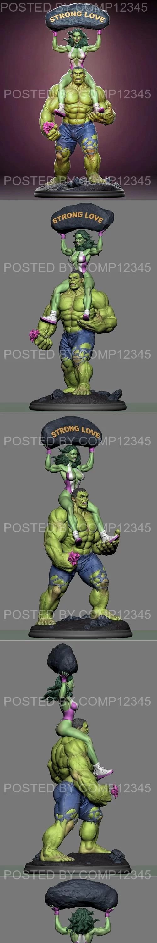 Hulk with She-hulk 3D Print