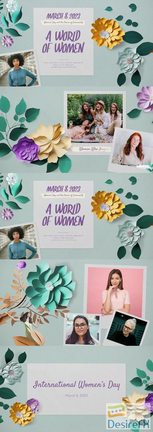 VideoHive Paper Flowers Women's Day Intro 43738831