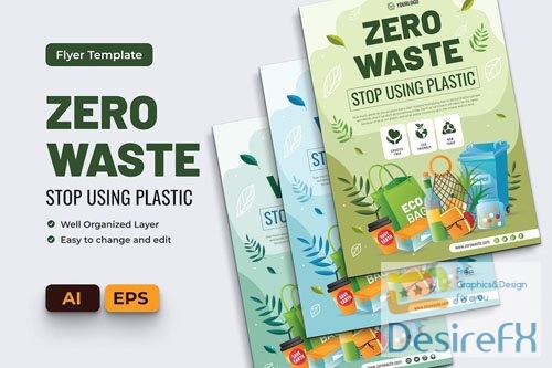Zero Waste Plastics Flyer Ai & EPS Template - EMYKFFH
