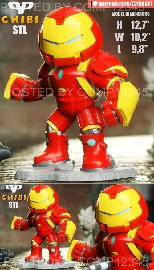 3DXM - Hulkbuster Chibi 3D Print