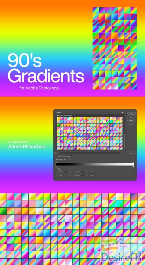 90's Colorful Gradients for Photoshop