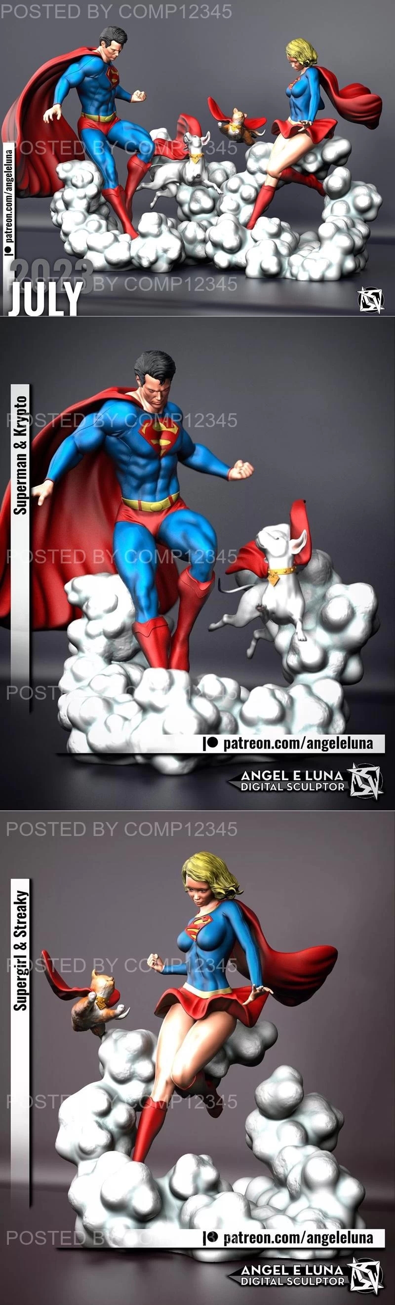 Angel e luna - Superman And Supergirl 3D Print