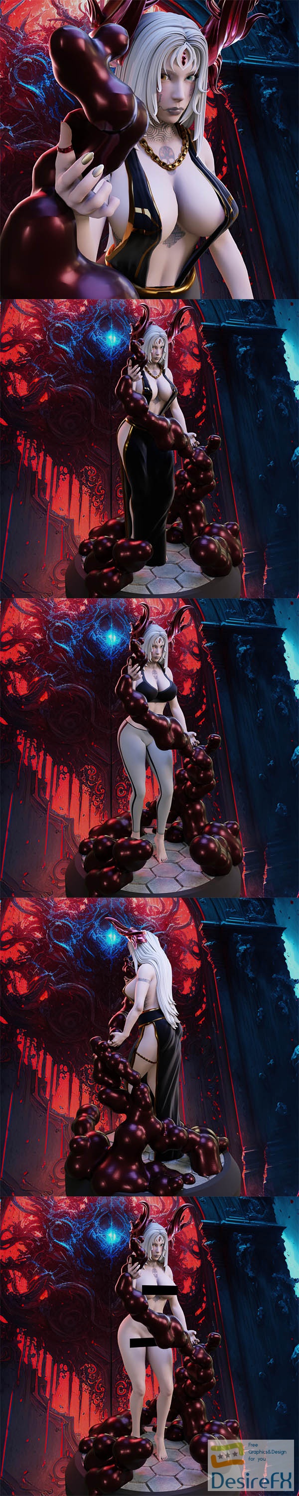 Blood Enchantress – Hex Pose – 3D Print
