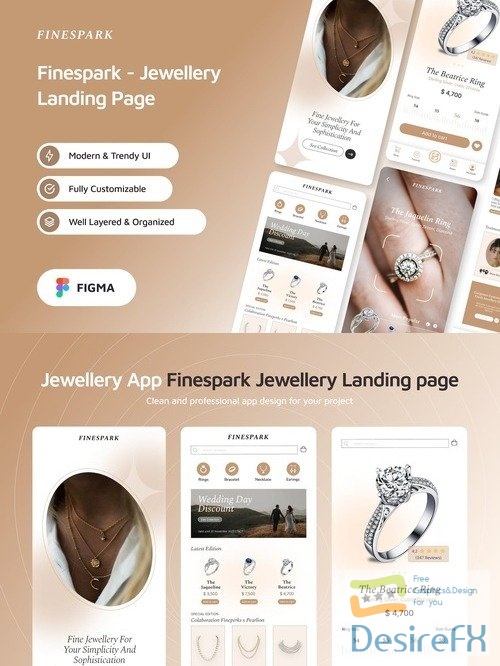 Finespark Jewellery UI App Services Figma Template