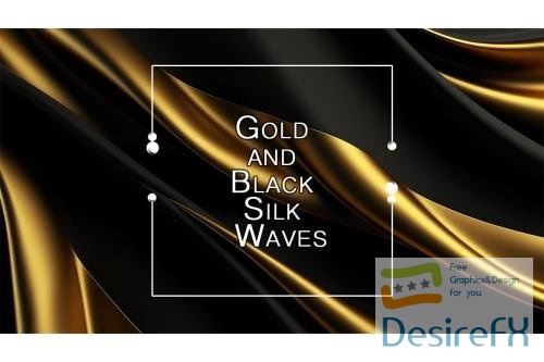 Gold and Black Silk Waves