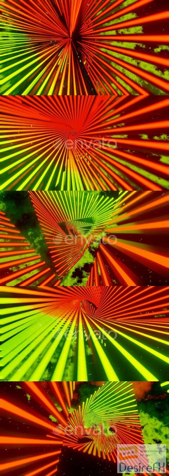 Download VideoHive Orange And Lime Neon Glowing Sci-Fi Triangular ...