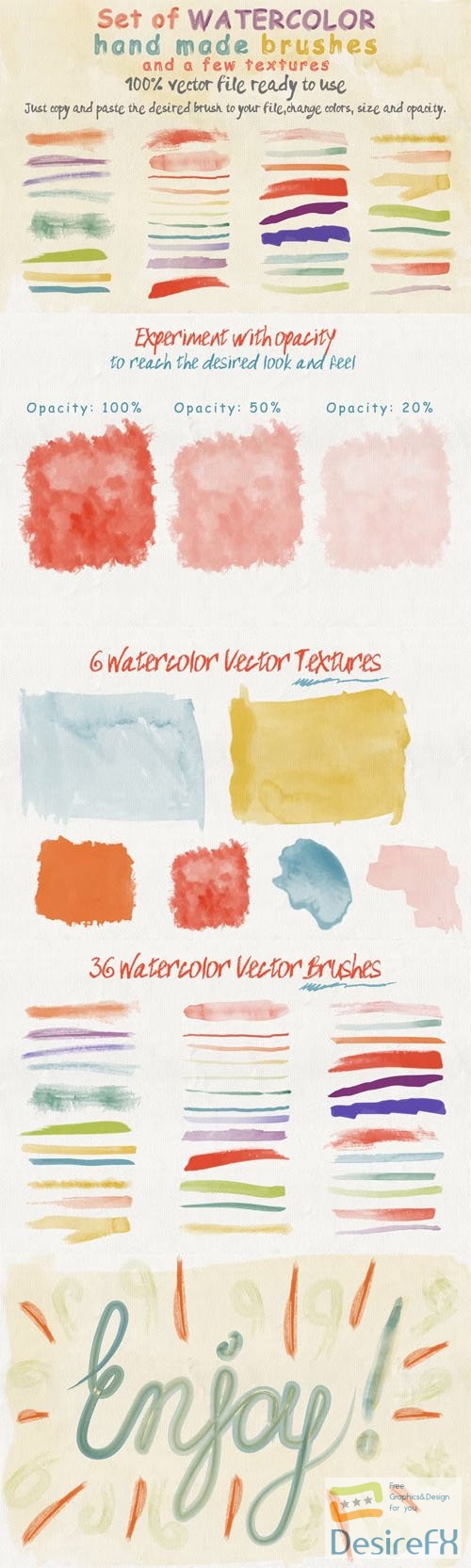 Watercolor Brushes & Textures for Illustrator