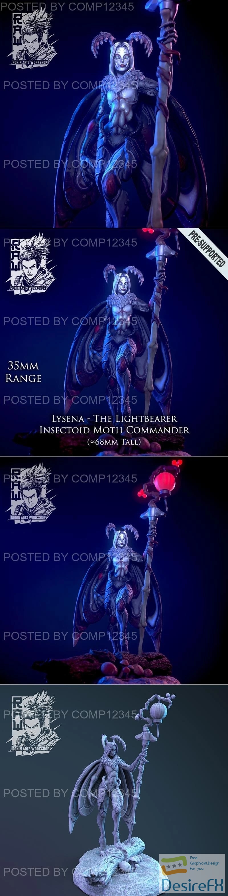 Lysena the lightbearer - Moth woman 3D Print