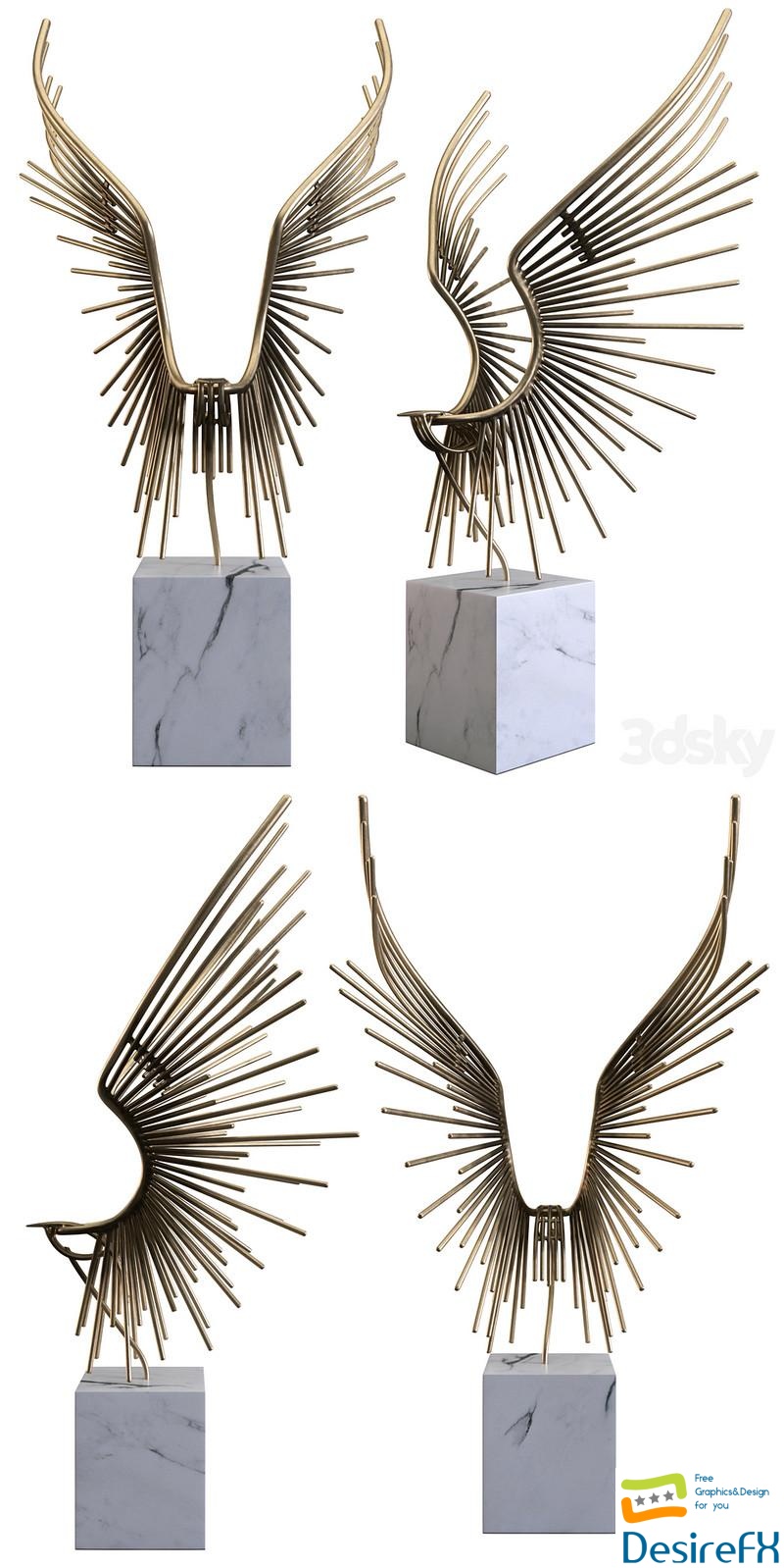 Abstract Welded Bird 3D Model