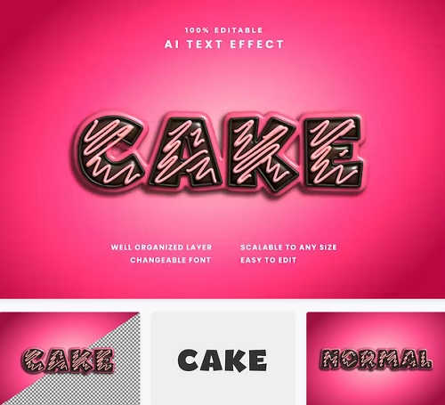 Cake Text Effect - XGHPQT2