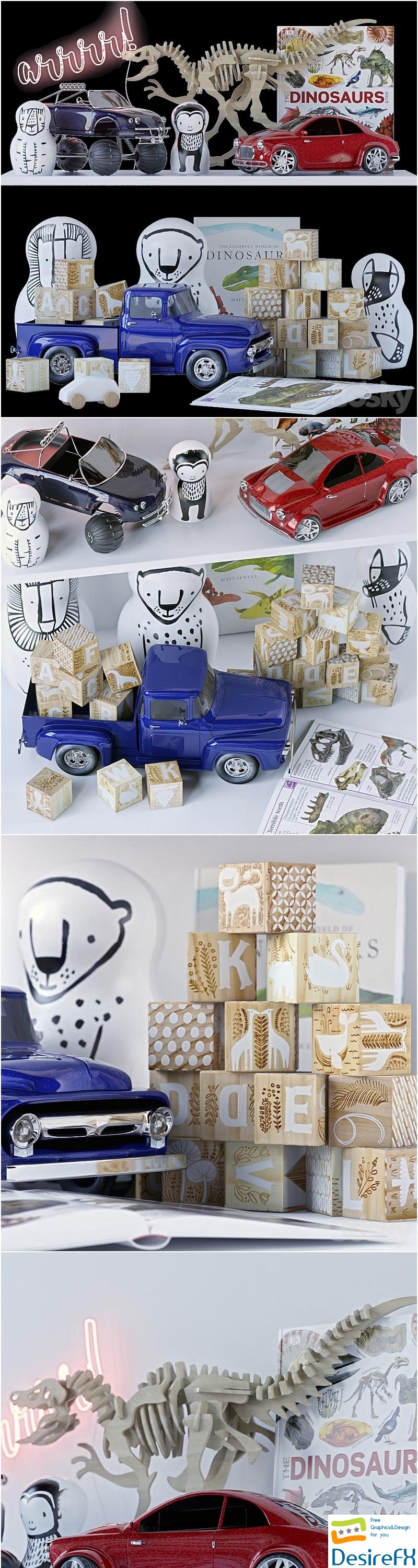 A set of toys for a boy 3D Model